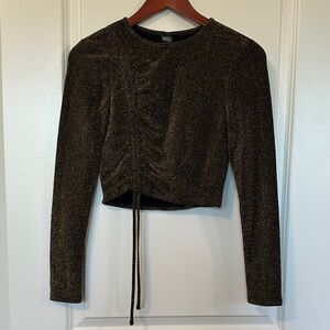 Wild Fable Black and Gold Glitter Crop Top